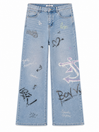 Τζιν Παντελόνι Wide Leg Graffiti