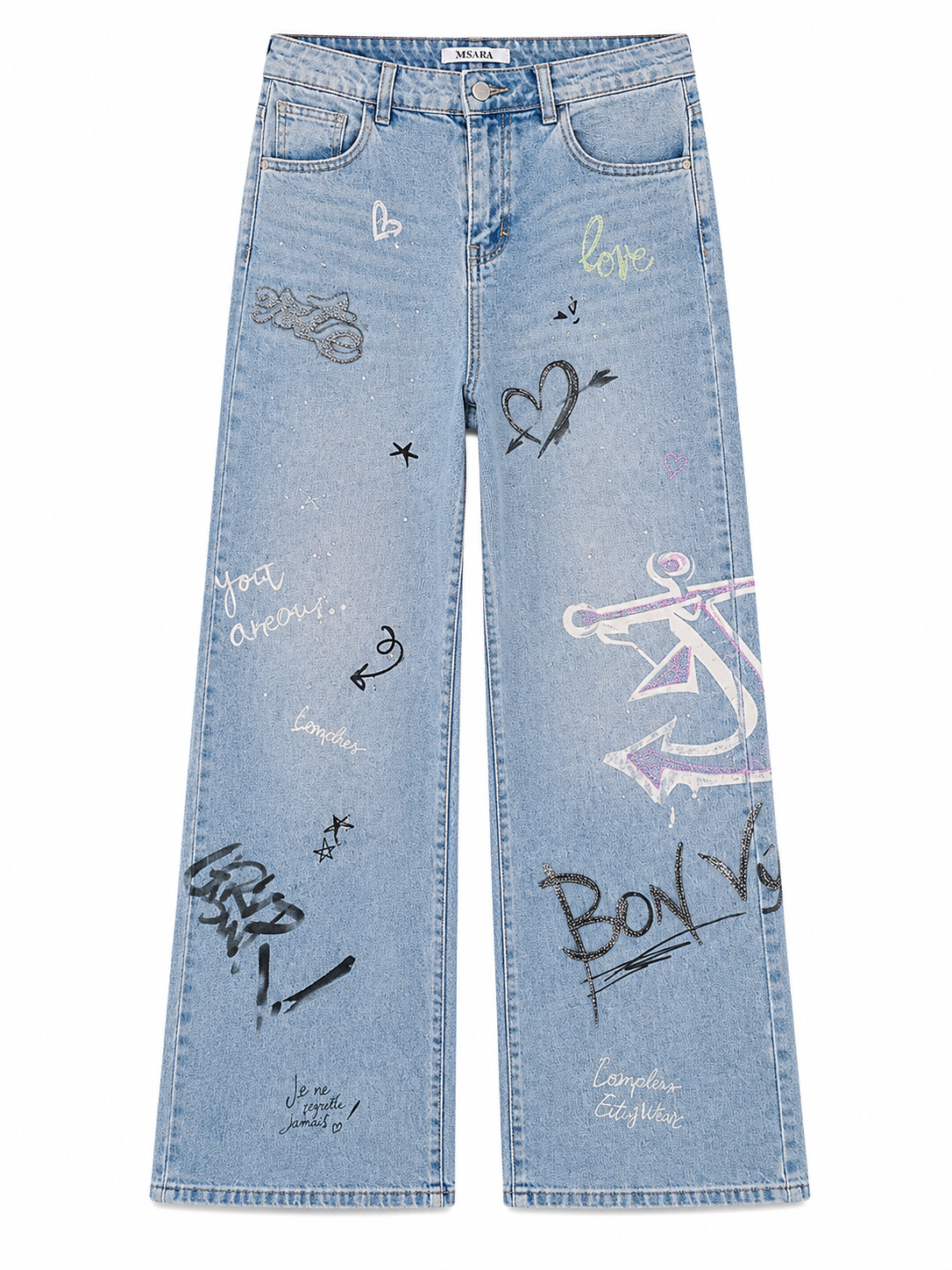 Τζιν Παντελόνι Wide Leg Graffiti
