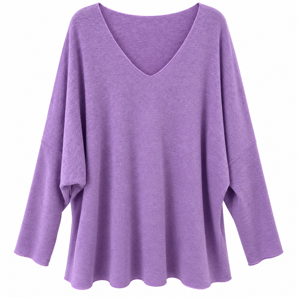 Γυναικεία Μπλούζα Oversize με V Λαιμόκοψη Plus Size