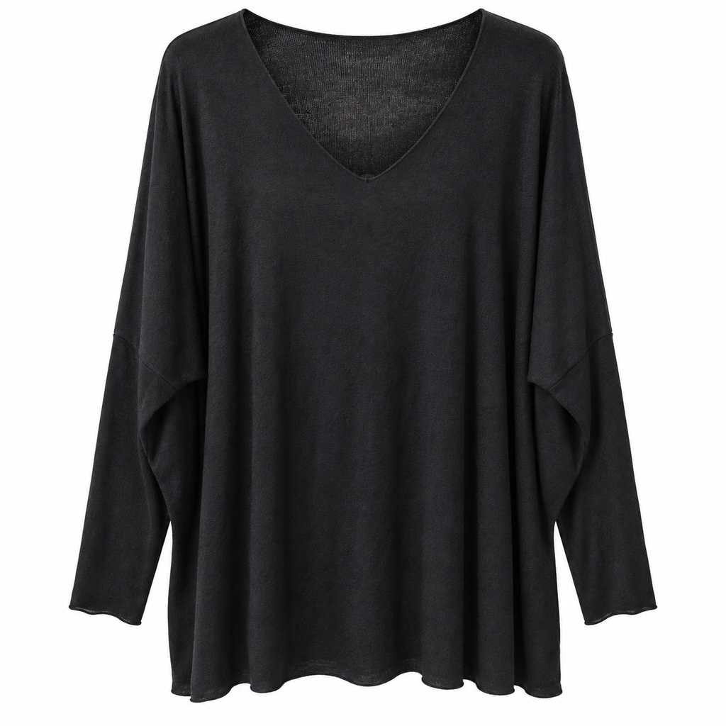 Γυναικεία Μπλούζα Oversize με V Λαιμόκοψη Plus Size