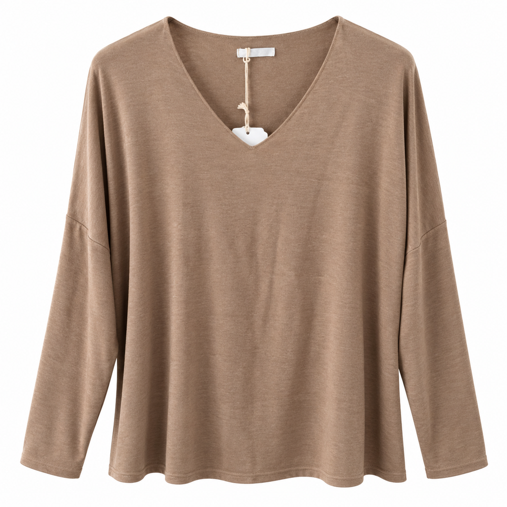 Γυναικεία Μπλούζα Oversize με V Λαιμόκοψη Plus Size