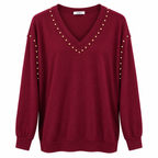 Γυναικεία Μπλούζα V-Neck με Χρυσά Τρουκς Plus Size