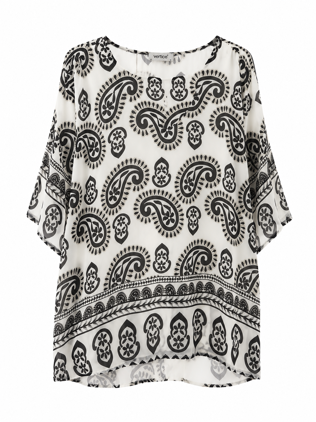 Paisley Ασύμμετρο Top Plus Size