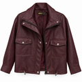 Γυναικείο Δερματίνη Jacket με Τσέπες