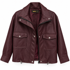 Γυναικείο Δερματίνη Jacket με Τσέπες