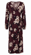 Floral Μάξι Κρουαζέ Φόρεμα Plus Size