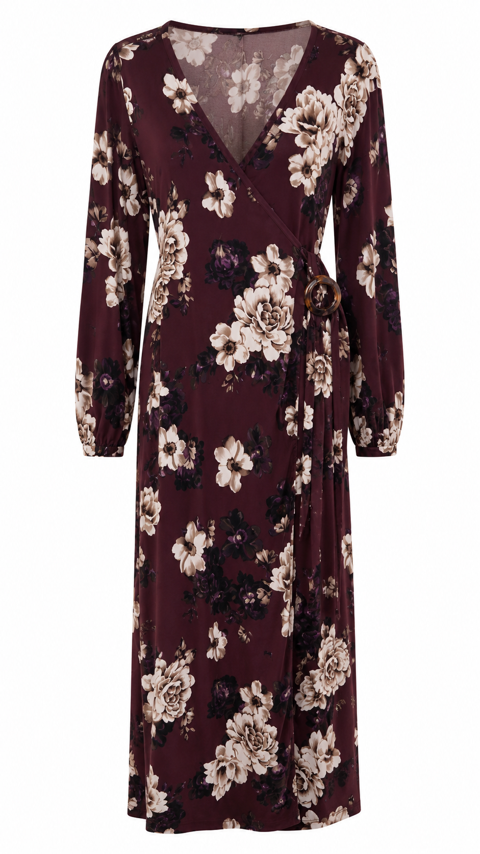 Floral Μάξι Κρουαζέ Φόρεμα Plus Size
