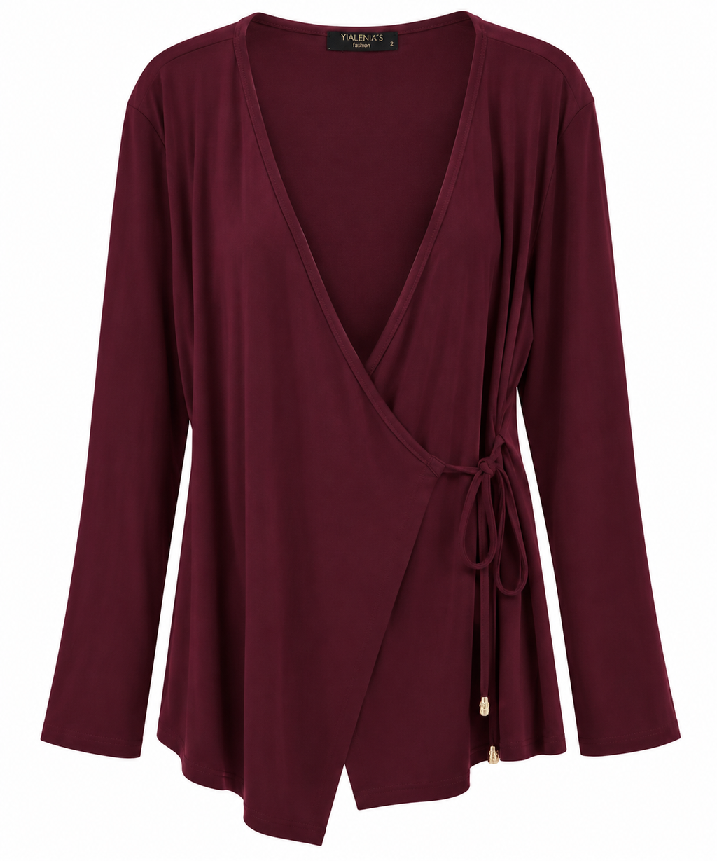 Σετ Κρουαζέ Μπλούζα και Wide Leg Παντελόνι Plus Size