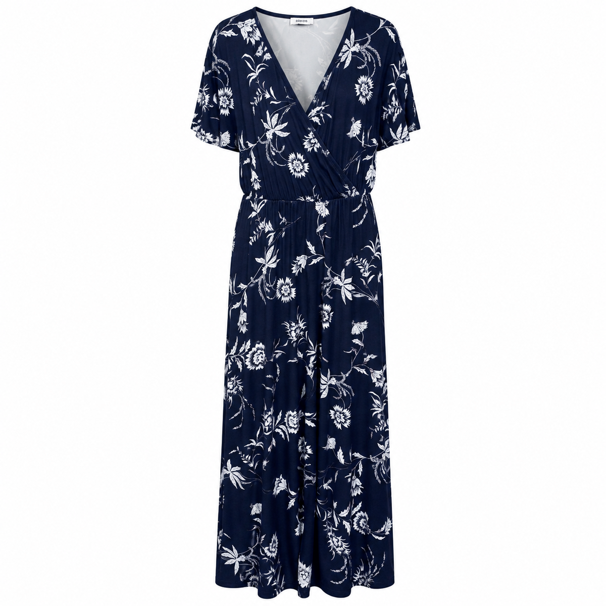 Floral Κρουαζέ Maxi Φόρεμα Plus Size
