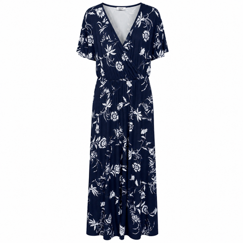 Floral Κρουαζέ Maxi Φόρεμα Plus Size