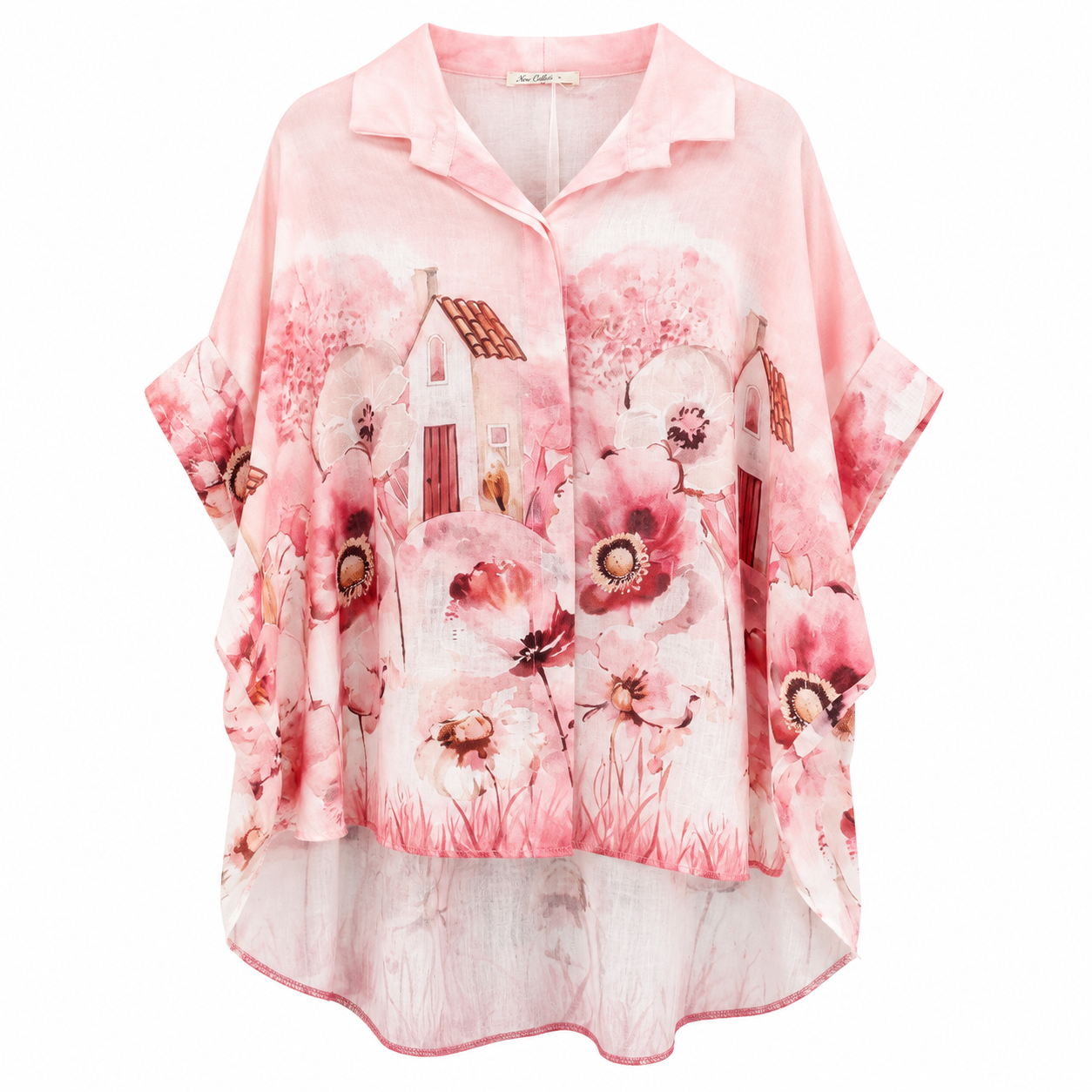 Oversized Πουκάμισο με Floral Print Plus Size