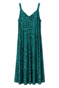 Maxi Φόρεμα Animal Print Πετρόλ Plus Size
