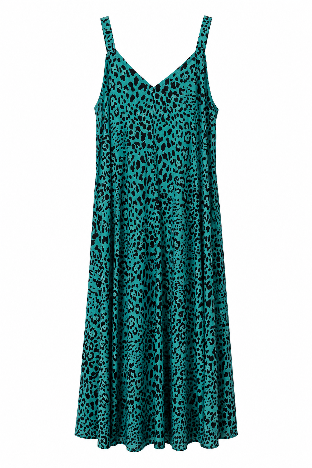 Maxi Φόρεμα Animal Print Πετρόλ Plus Size