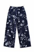 Μπλε Floral Παντελόνα Plus Size