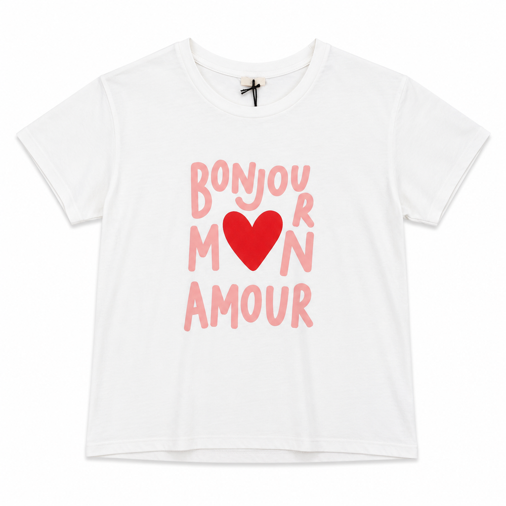 Κοντομάνικη Μπλούζα Bonjour Mon Amour