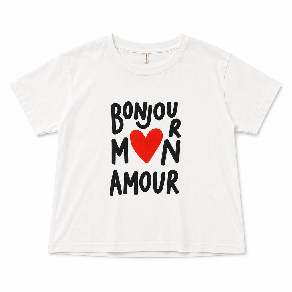 Κοντομάνικη Μπλούζα Bonjour Mon Amour