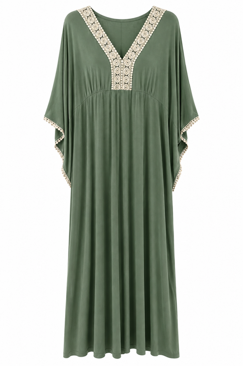 Maxi Καφτάνι με Δαντέλα Plus Size