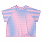 Ριγέ Κοντομάνικη Μπλούζα Oversize