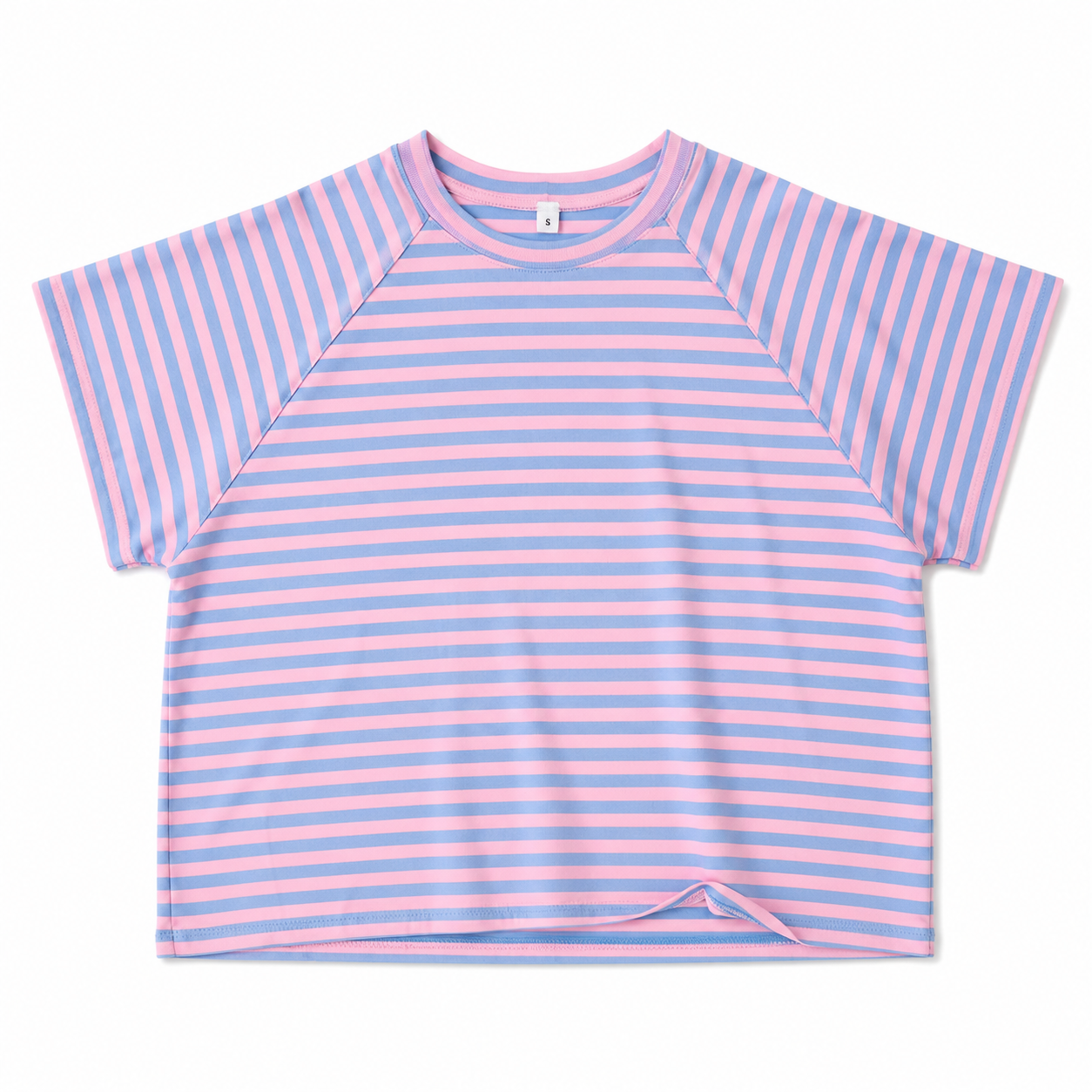 Ριγέ Κοντομάνικη Μπλούζα Oversize