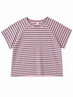 Ριγέ Κοντομάνικη Μπλούζα Oversize