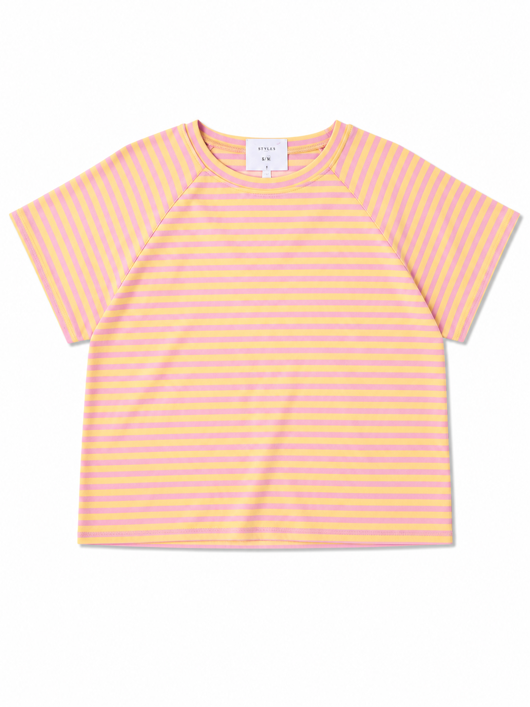Ριγέ Κοντομάνικη Μπλούζα Oversize