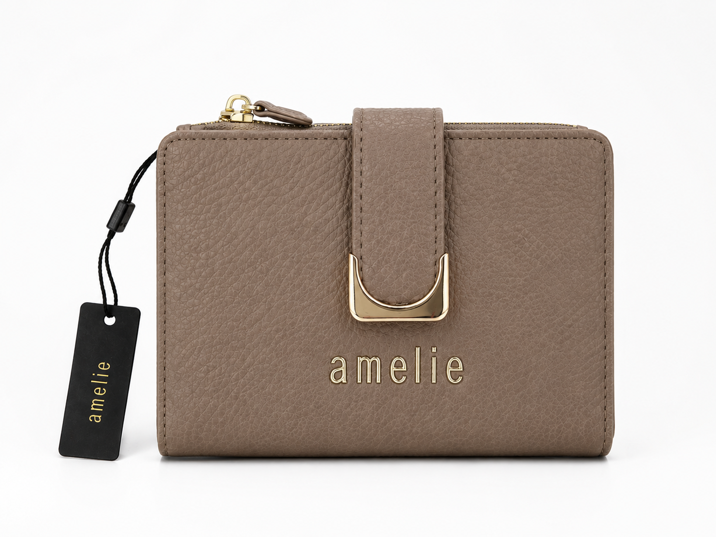 Compact Πορτοφόλι Amelie με Μεταλλική Αγκράφα