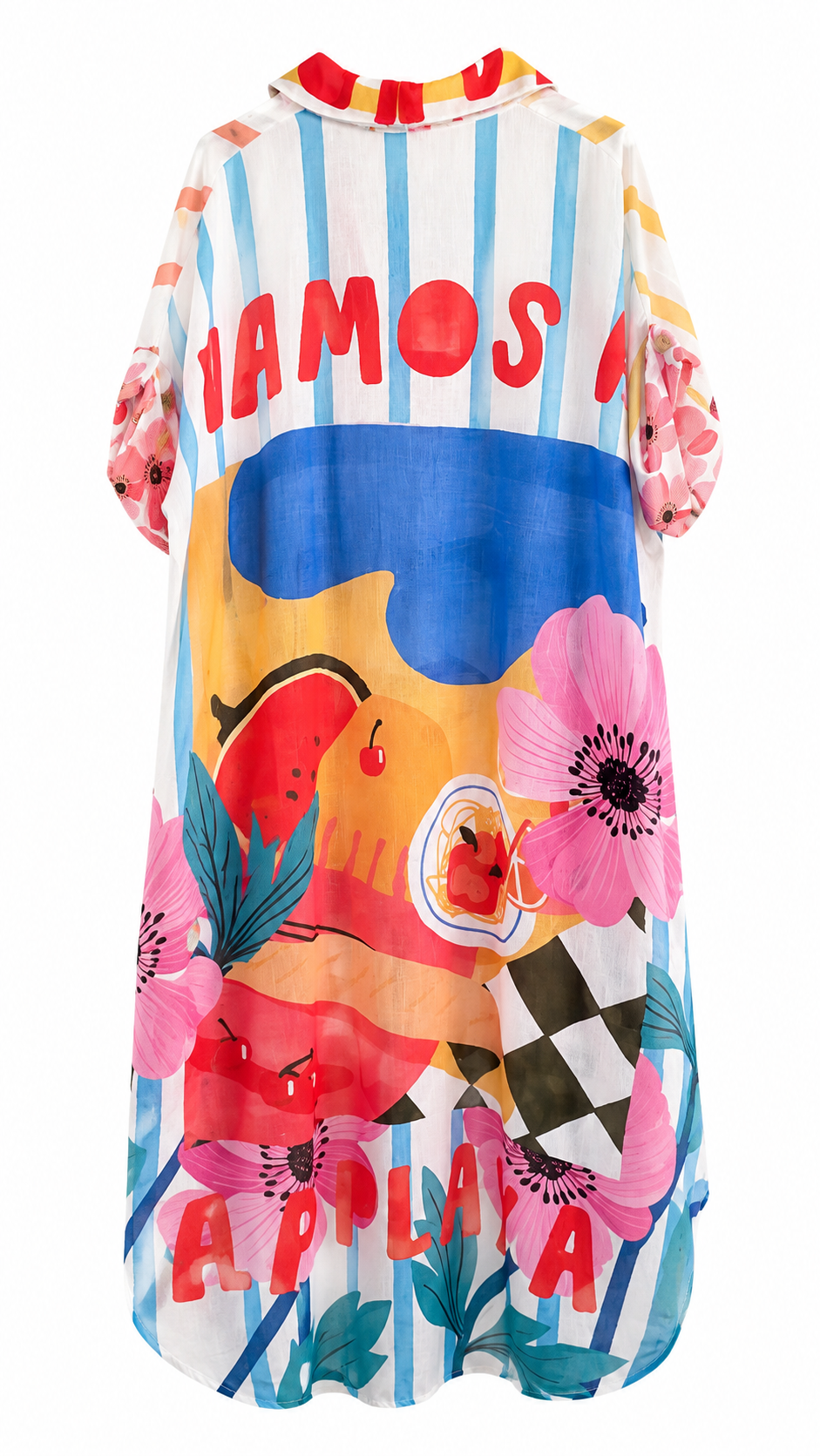 Oversized Shirt Dress με Graphic Print Plus Size
