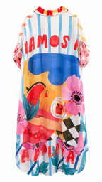 Oversized Shirt Dress με Graphic Print Plus Size