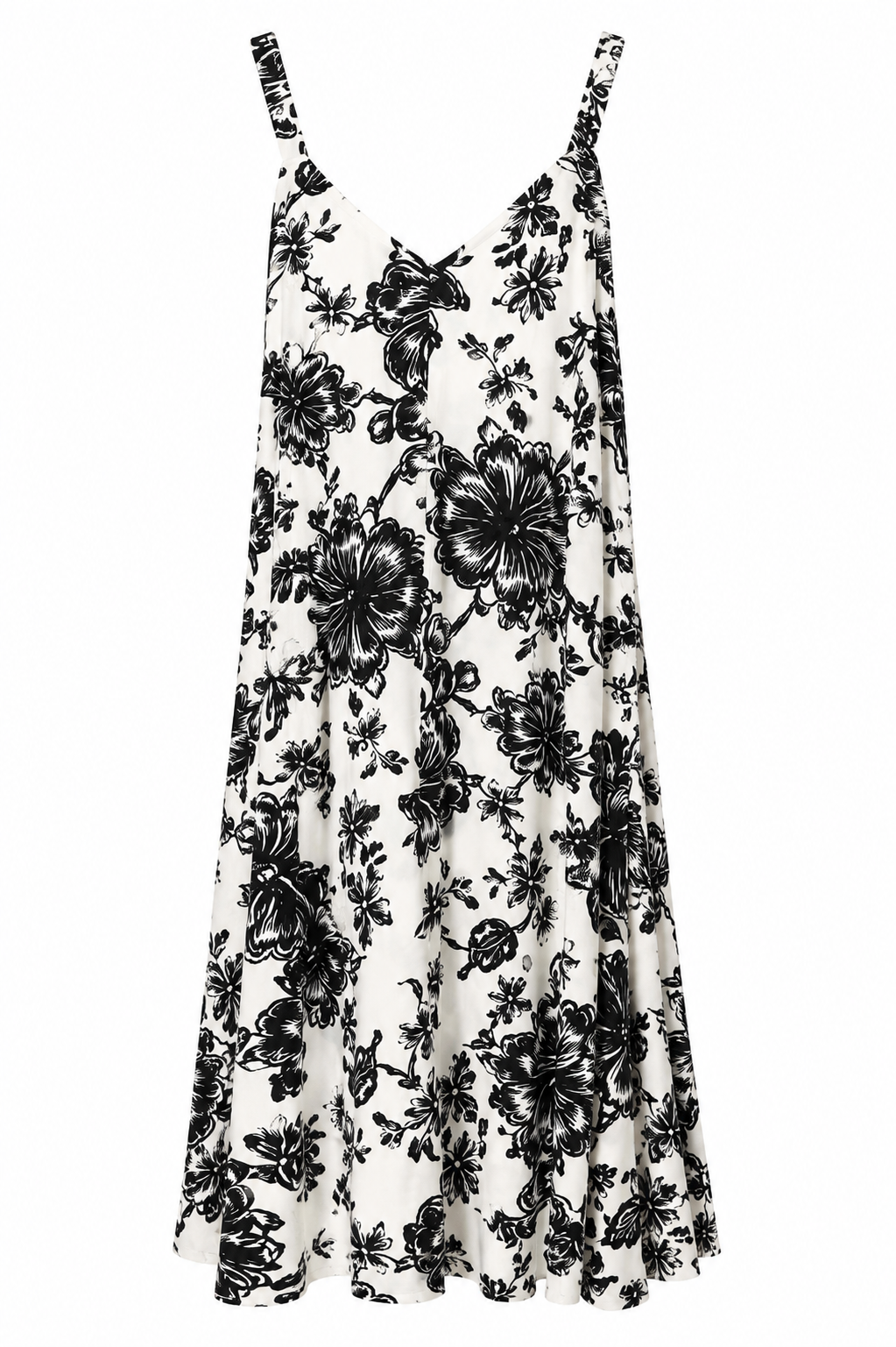 Maxi Floral Φόρεμα με Τιράντες Plus Size