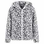 Fluffy Ζακέτα Animal Print με Κουκούλα