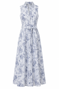 Maxi Πουκαμισοφόρεμα Ριγέ Floral
