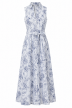 Maxi Πουκαμισοφόρεμα Ριγέ Floral