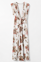 Maxi Floral Φόρεμα με Draped Μπροστινό Μέρος