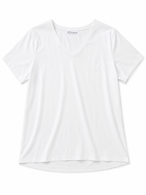 Basic Μπλούζα με V Λαιμόκοψη Plus Size